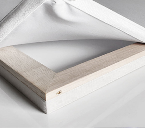 Stretch Fabric Attached To Wooden Panel With Hook And Loop