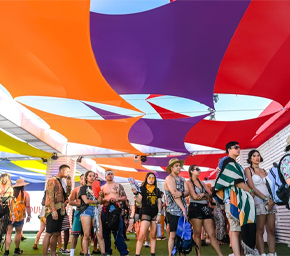 Layered Stretch Fabric Shade Sails